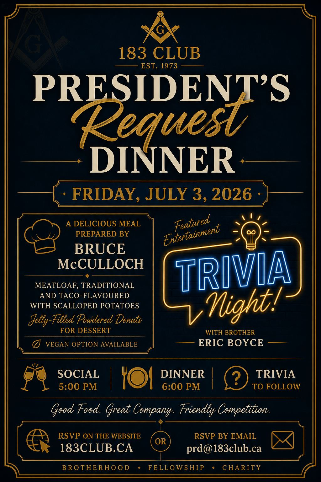 President’s Request Dinner & Trivia Night