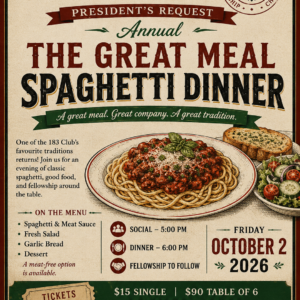 Presidents Request Dinner October
